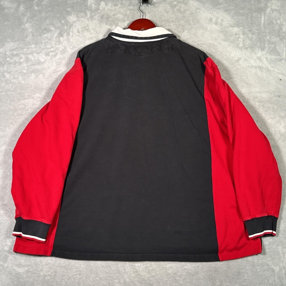 Polo Ralph Lauren Rugby Shirt Mens 3XB 3XL Big PRL Club Black Red Long Sleeve - Picture 6 of 7